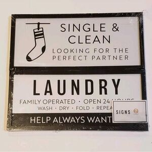 Decorative Laundry Signs Set Of 2